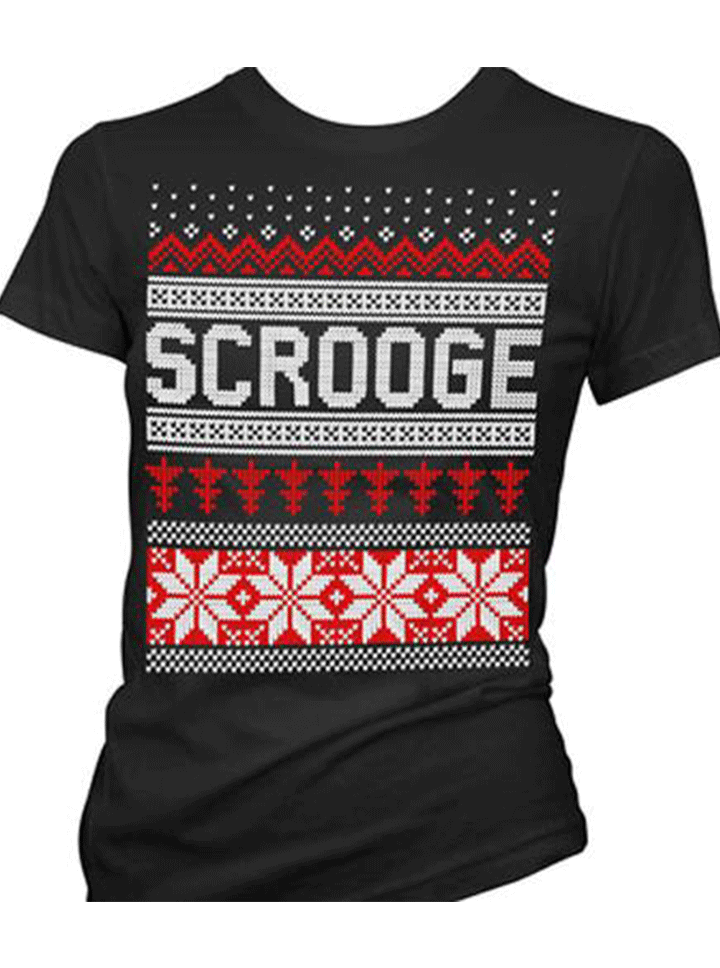 Women’S Scrooge Ugly Christmas Sweater Tee By Cartel Ink