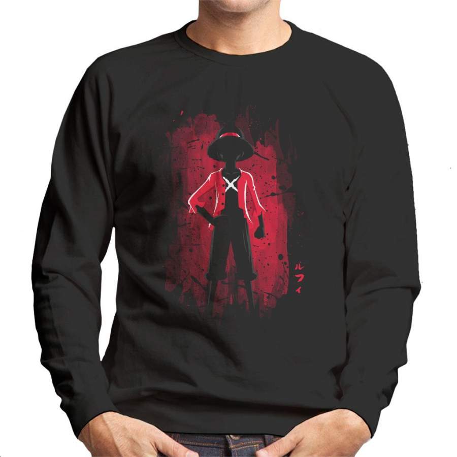 Monkey D Luffy Silhouette Red Shadow One Piece Men’s Sweatshirt