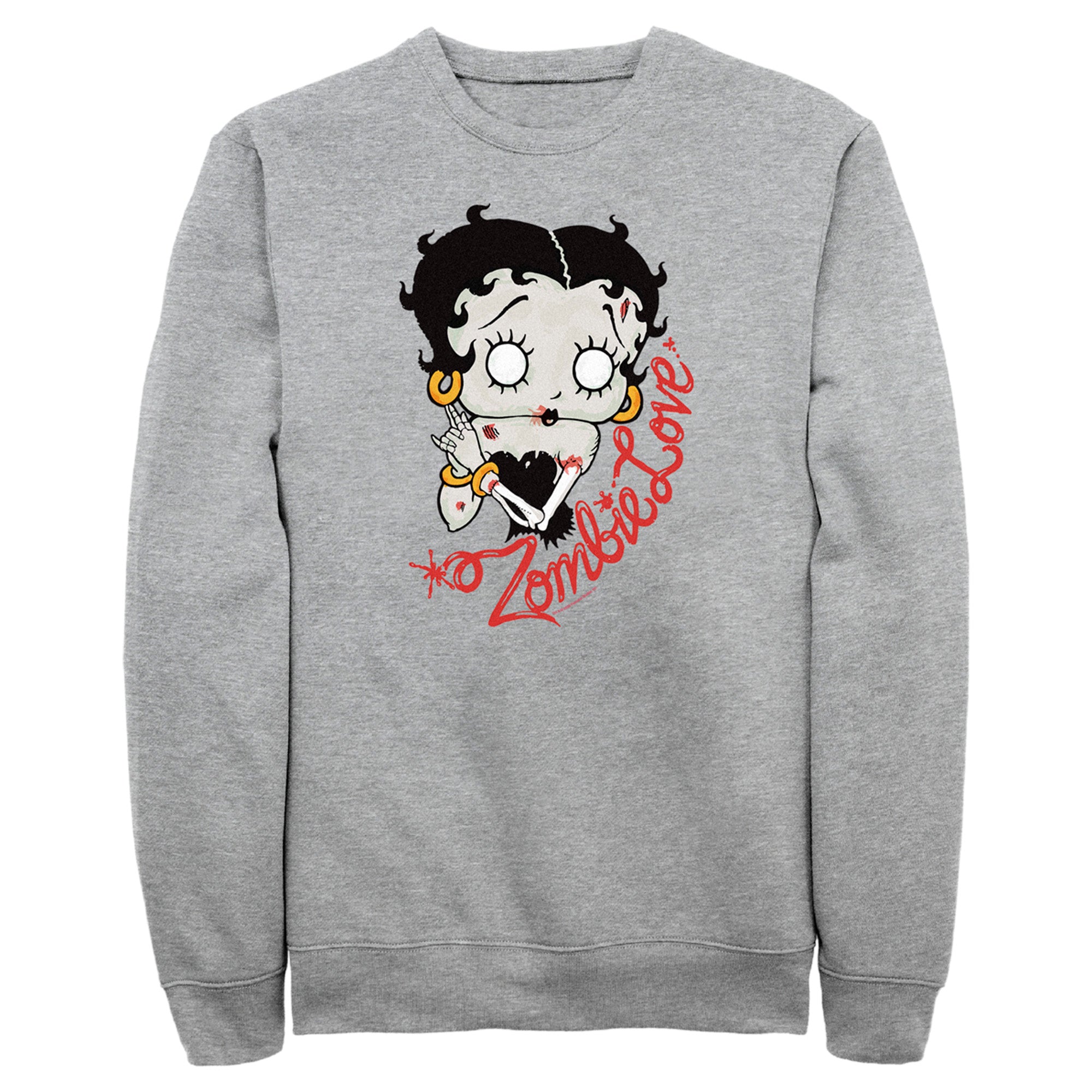 Men’S Betty Boop Valentine’S Day Zombie Love Sweatshirt