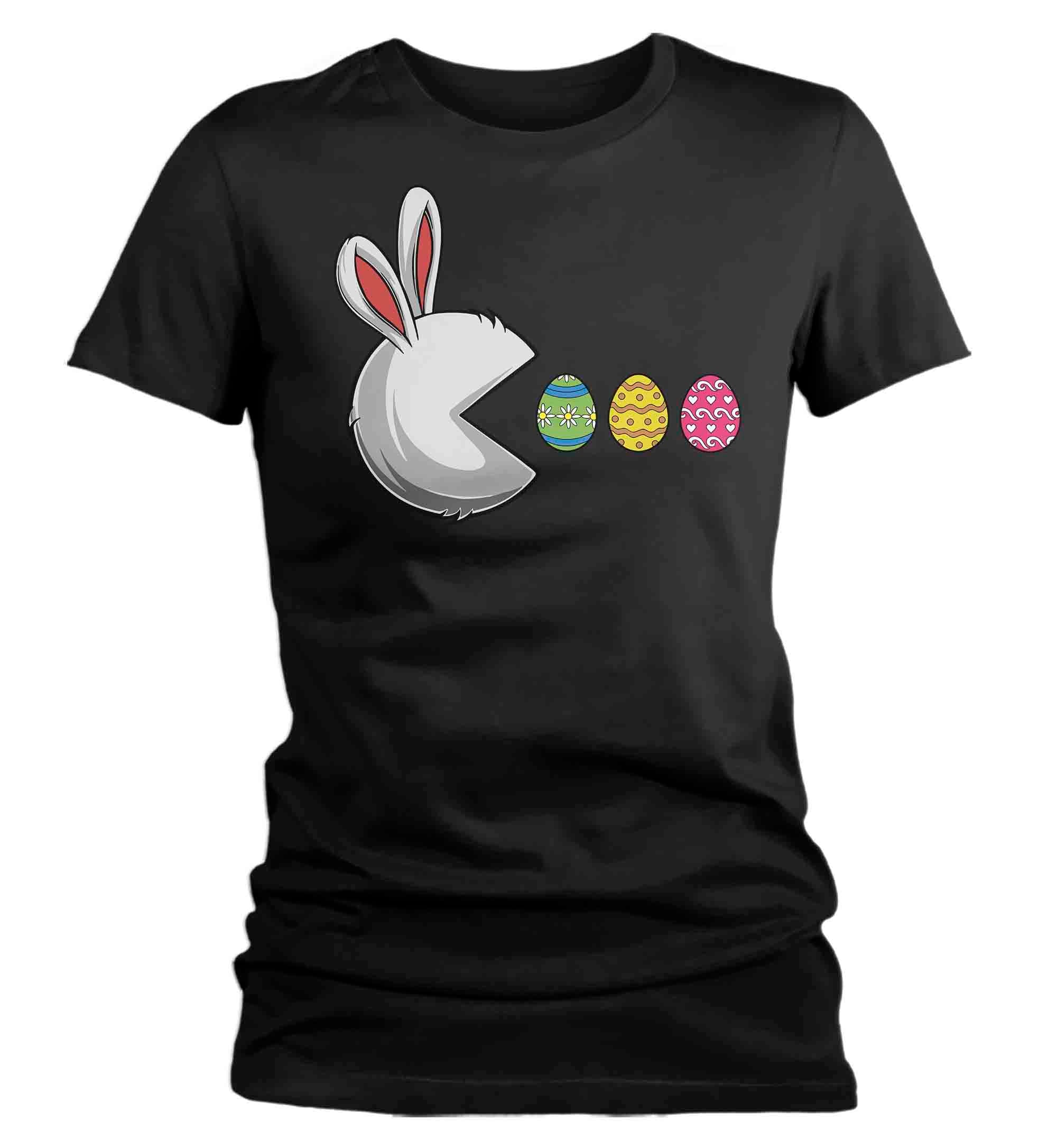 Women’S Funny Easter Shirt Easter Bunny Eggs T Shirt Egg Hunter Tshirt Rabbit Graphic Tee Streetwear Ladies V-Neck