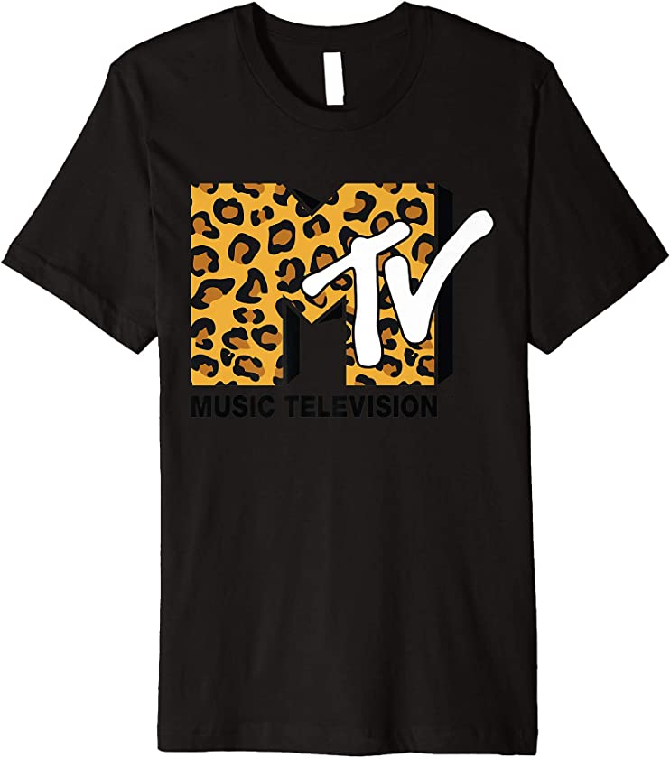 Classic Mtv Logo Leopard Print Premium T-Shirt