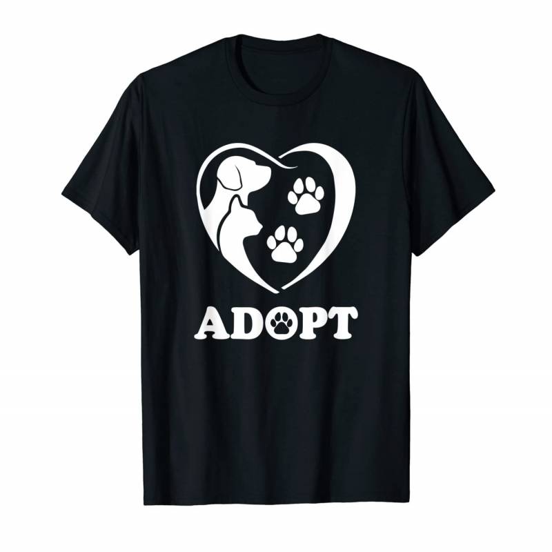 Rescue Adopt Dog Cat Paw Heart Love Pet Animal Family Gift T-shirt