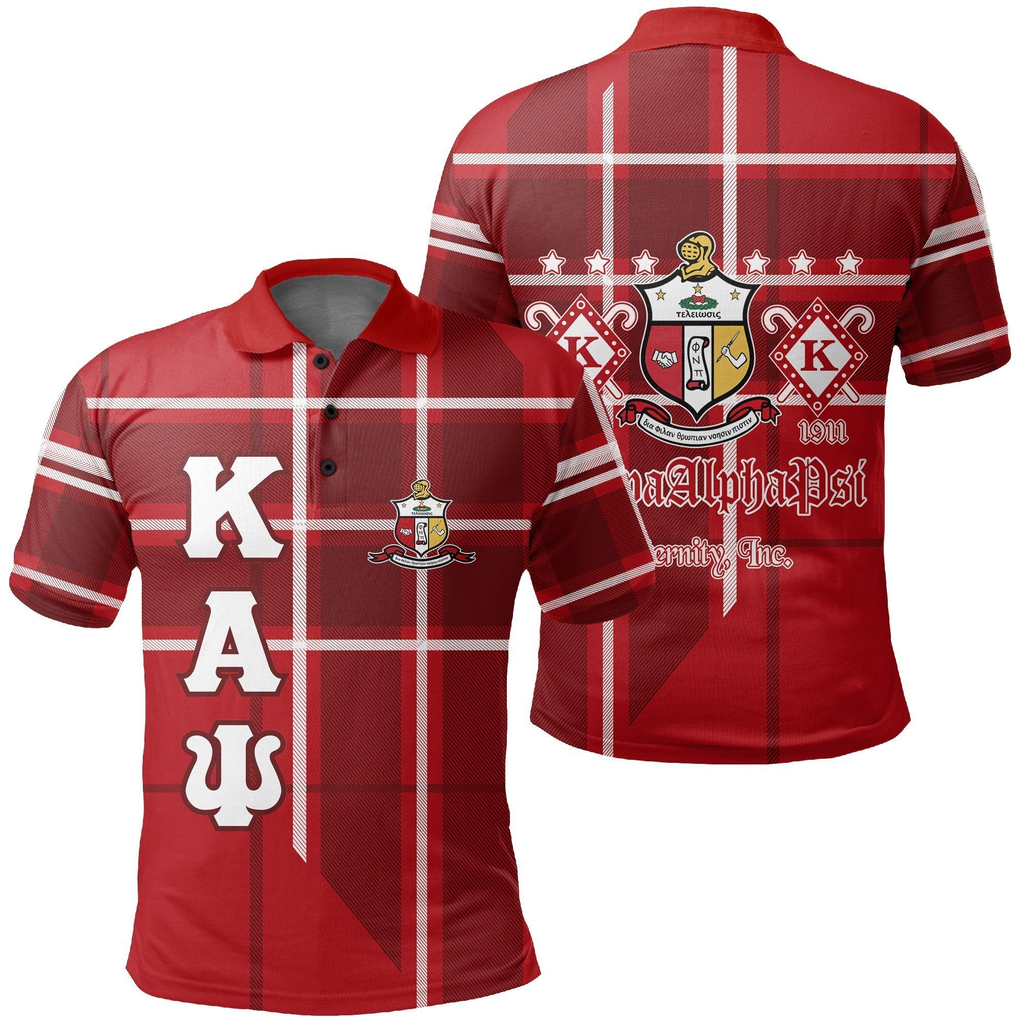 Greek Life Polo Shirt – Kappa Alpha Psi Burberr Style Polo Shirt J5N