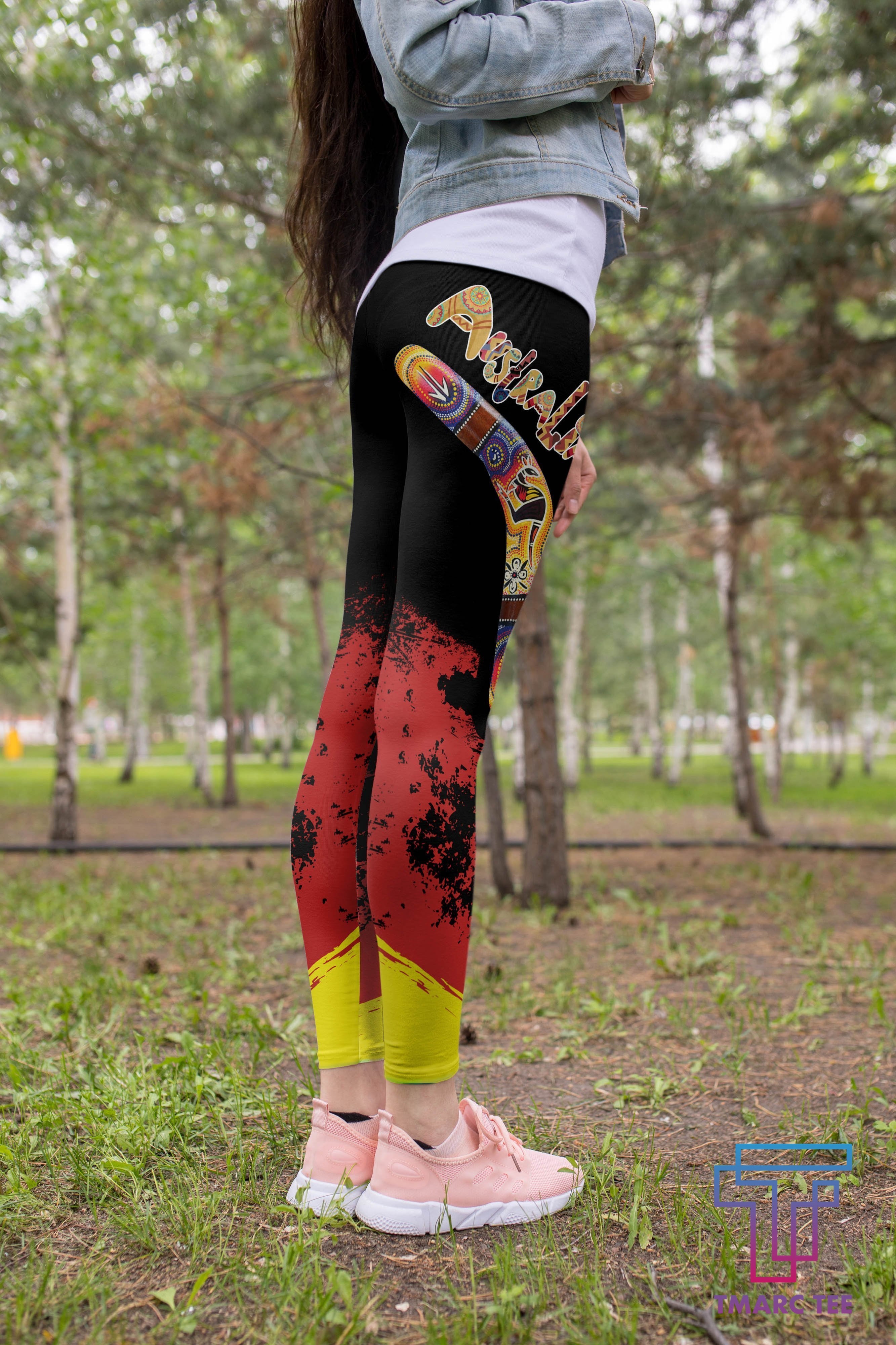 Tmarc Tee Australia Red Black Animals Pattern Legging