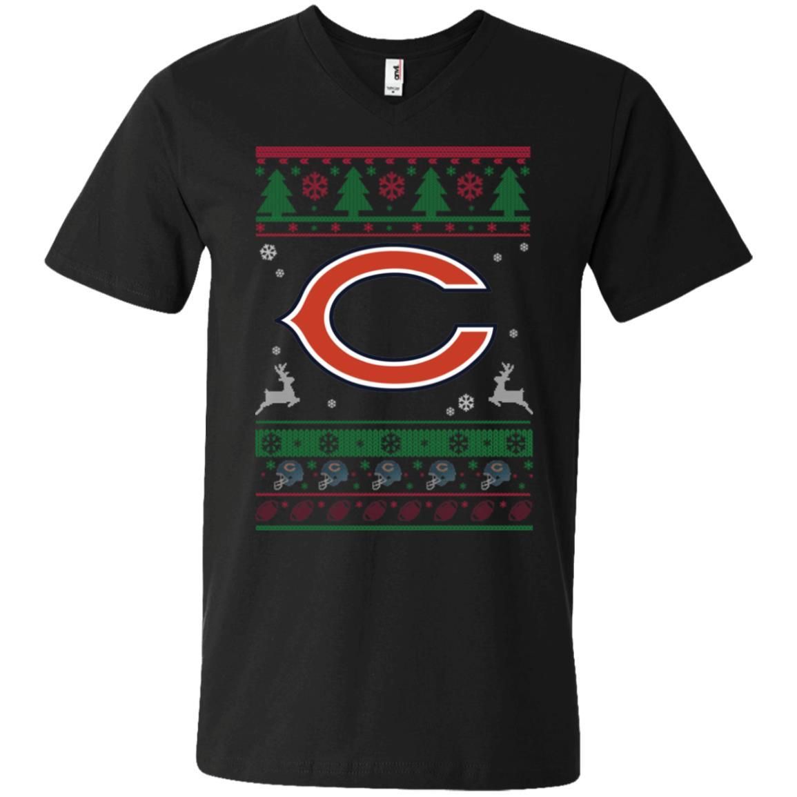 Chicago Bears Logo Football Teams Ugly Christmas Sweater Men V-Neck T-Shirt