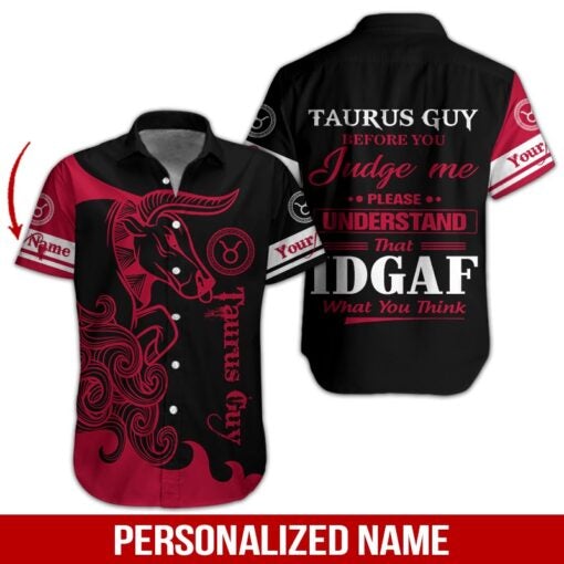 Taurus Guy Custom Name Aloha Hawaii Shirts For Men Women Ha110926