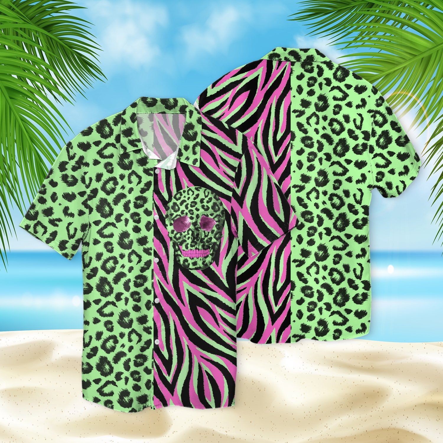 Skull Animal Print Hawaii Shirt Ha33416