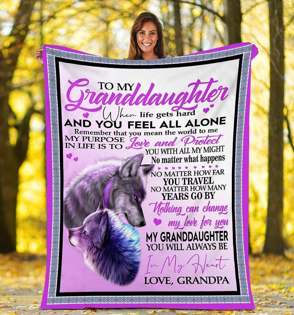 To My Granddaughter Wolf – Gift For Granddaughter  For Family Unique Gifts Ideas For Home Decor  – Fleece Blanket Sherpa Blanket