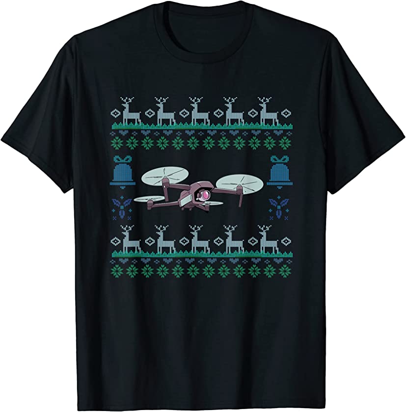 Ugly Christmas Santa Claus Drone Pilot New Year Quadcopter T-Shirt