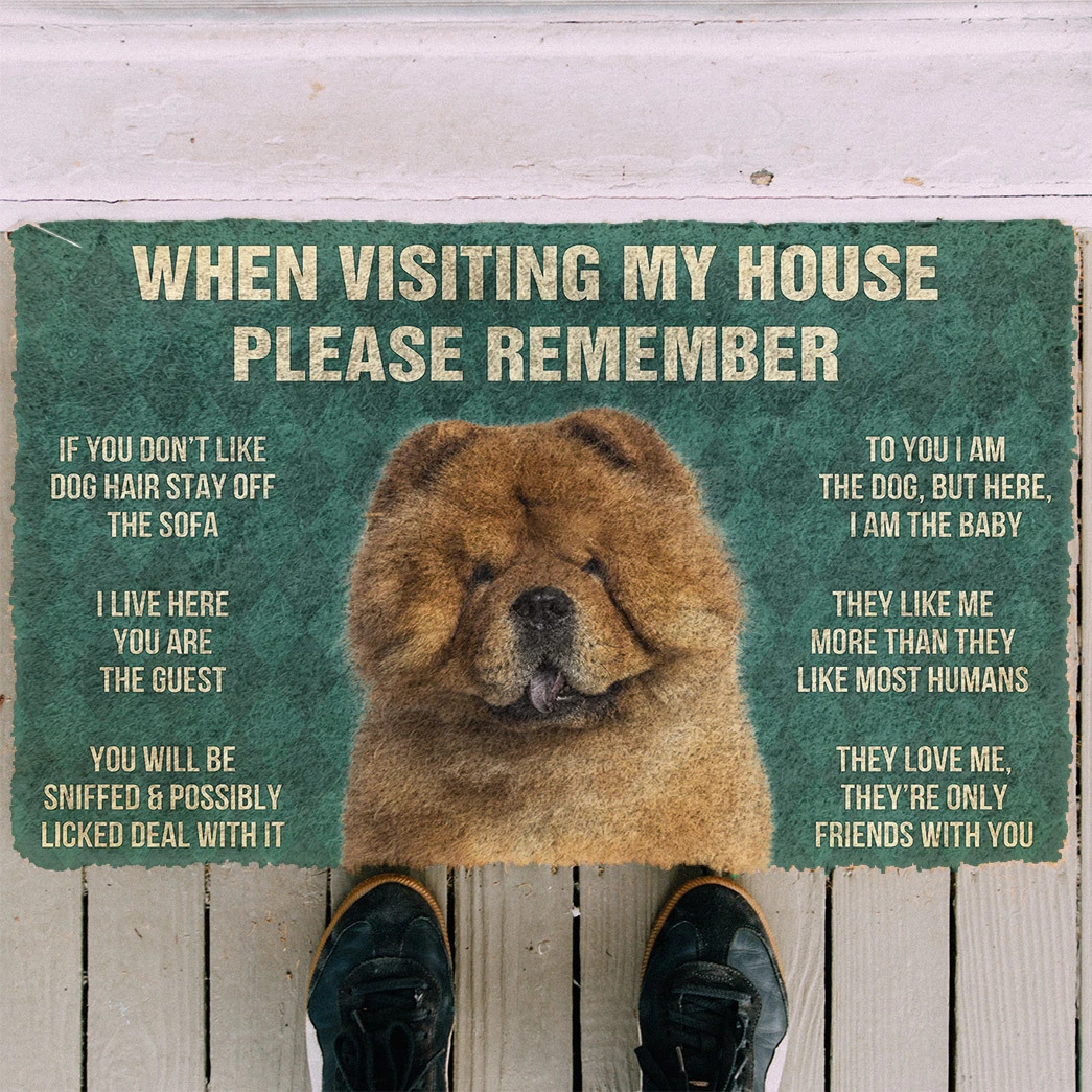 3D Please Remember ChowChow Dog’s House Rules Doormat