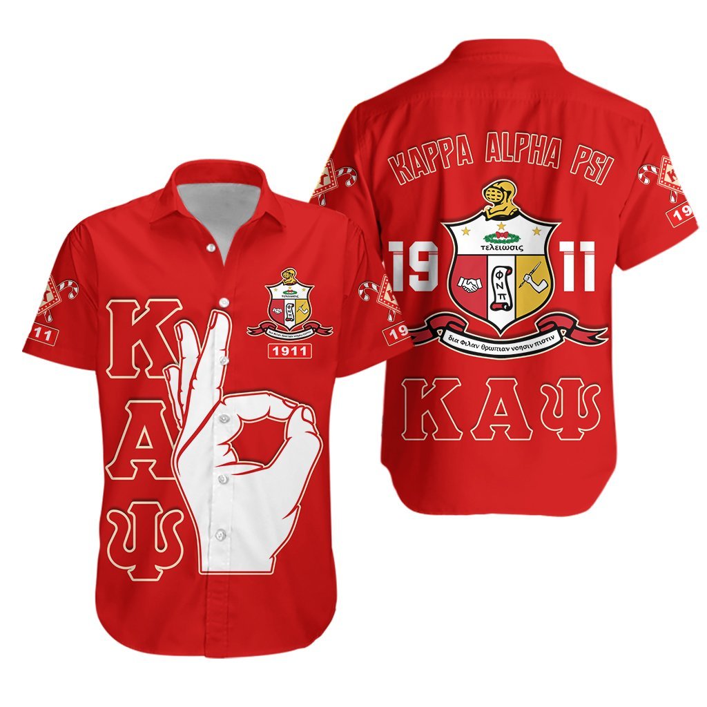 Kappa Alpha Psi             Hawaiian Shirt Hand Sign Lt13