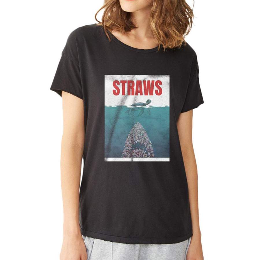 Straws Shark Women’S T Shirt