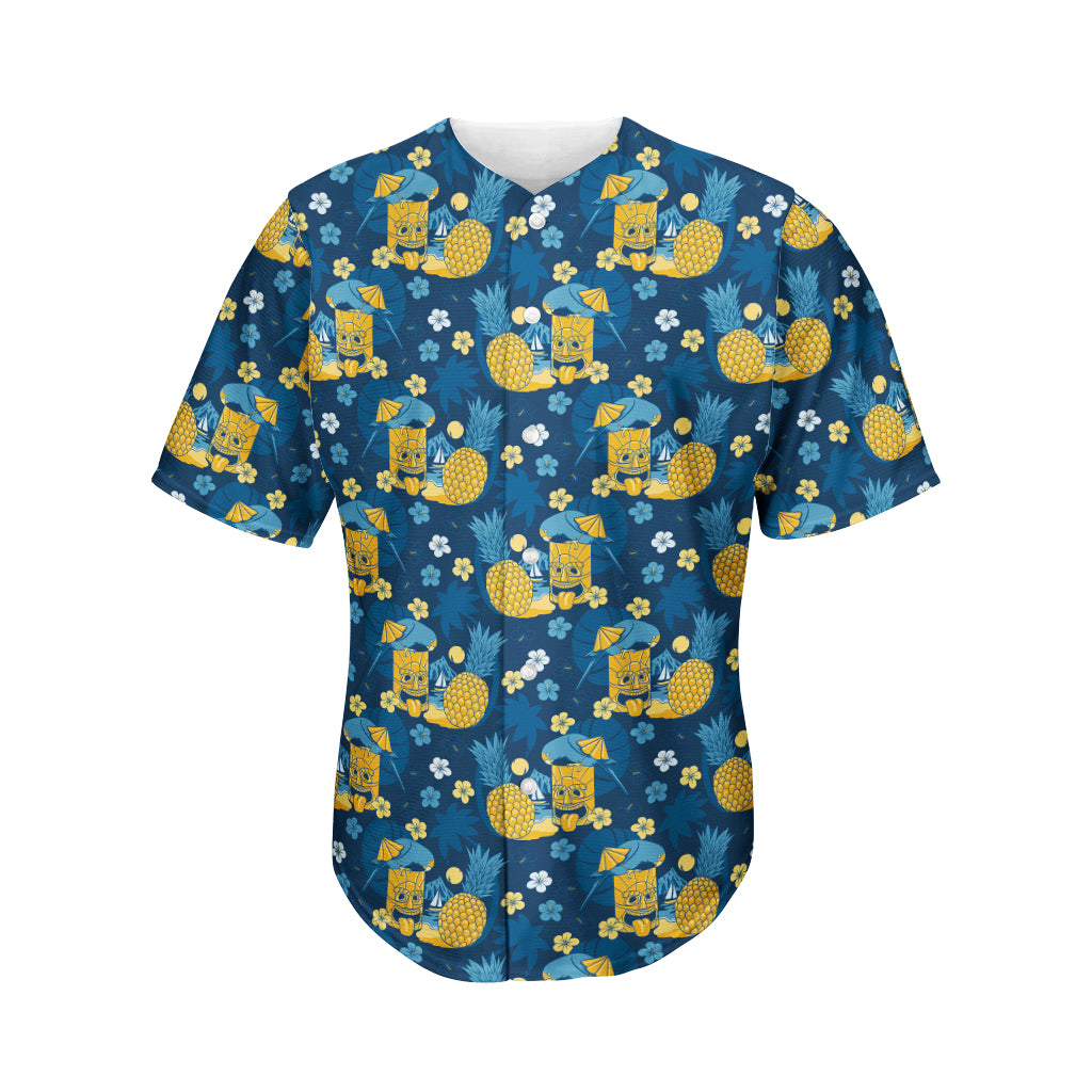 Hawaii Tiki Pattern Print Baseball Jersey Ha63799