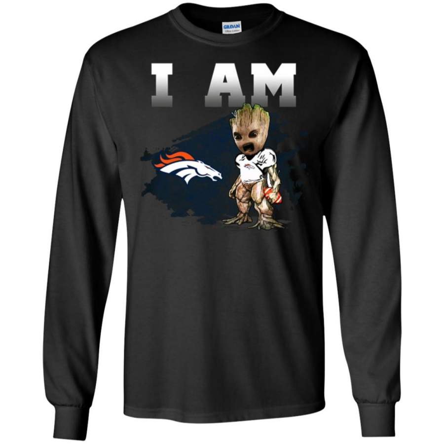 Denver Broncos I Am Groot Men Long Sleeve Shirt