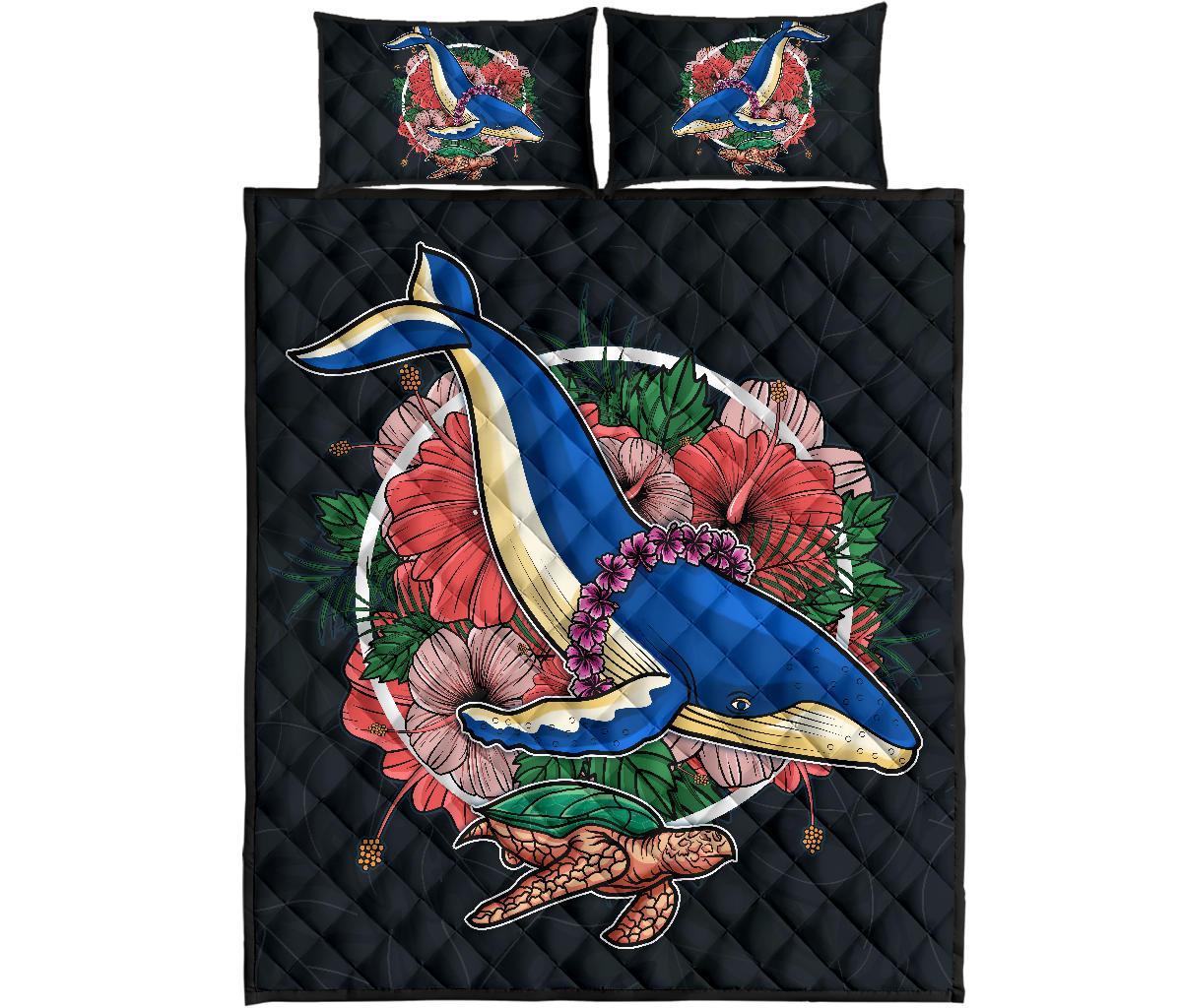 Hawaii Quilt Bed Set – Hawaii Hibiscus Whale Turtle