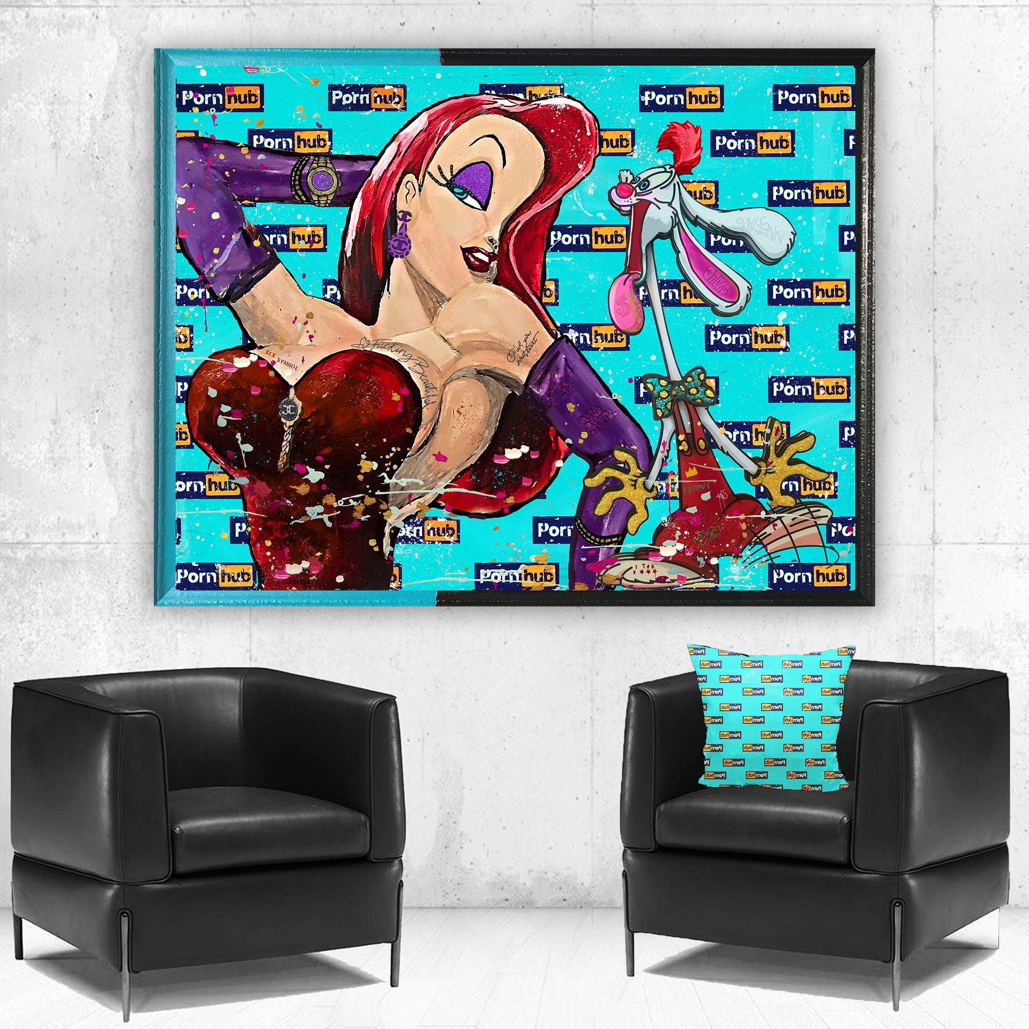 Jessica Rabbit Canvas Wall Art, Jessica Rabbit “Adult Entertainment” Canvas Wall Art for Home Decor, Unique & Exclusive Jessica Rabbit Art