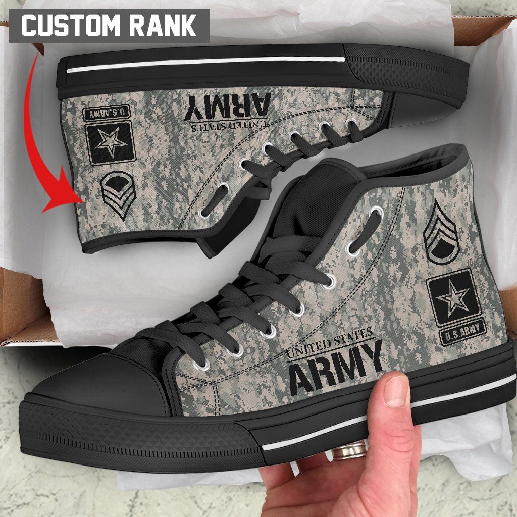 U.S ARMY –  Canvas High-Top CUSTOMIZED RANK