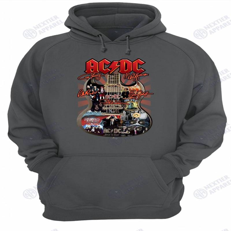 AC DC Guitar all signatures shirt Unisex Hoodie