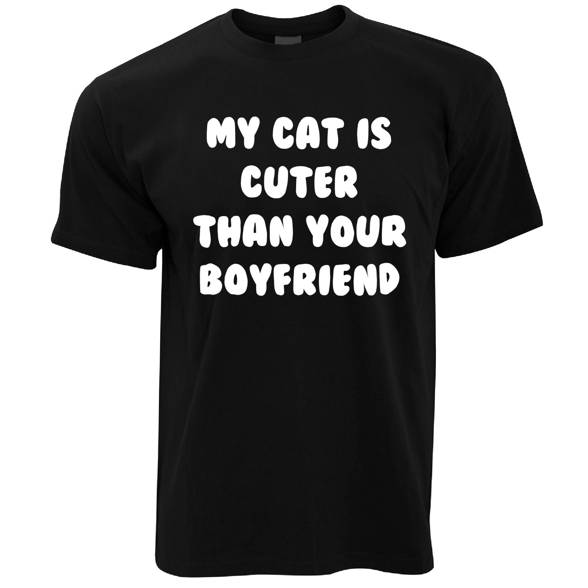 Mens Cats Animals T Shirt Cat Cuter Than Your Boyfriend Tee