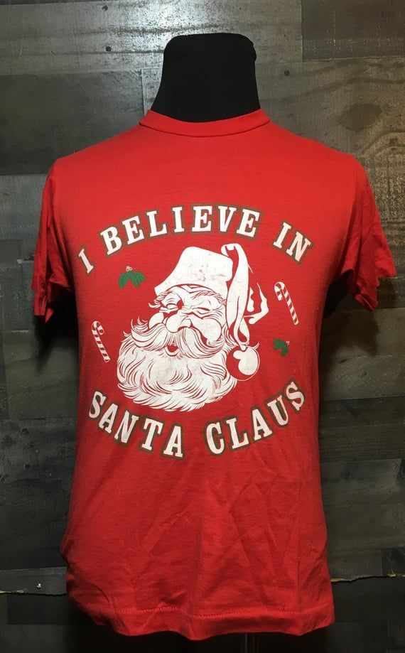 Vintage I Believe In Santa Claus 1980S Ugly Christmas Screen Stars Vintage 80S Tshirts Shirt