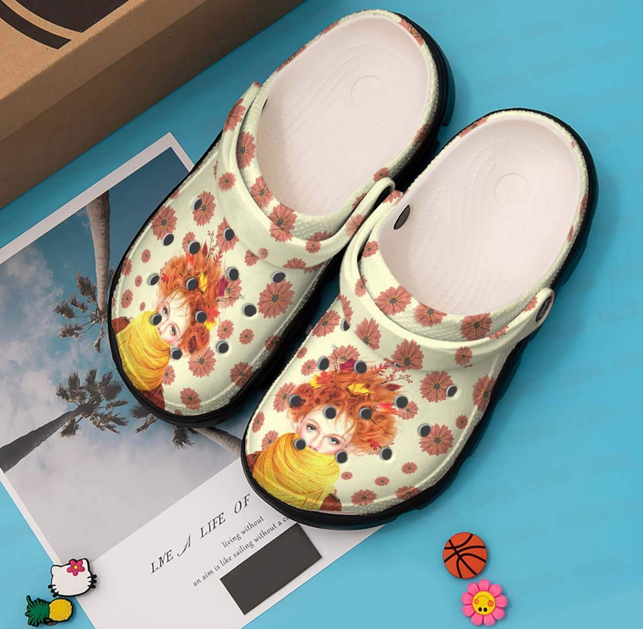 Redhead Personalized Clog, Custom Name, Text, Color, Number Fashion Style For Women, Men, Kid, Print 3D Redhead And Flower