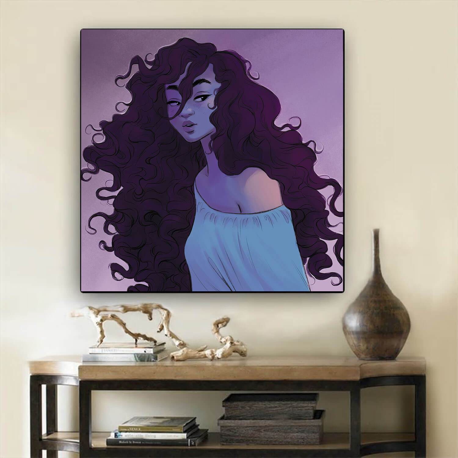 African American Canvas Art Cute African American Female African American Framed Wall Art Afrocentric Home Decor Ideas BPS21265