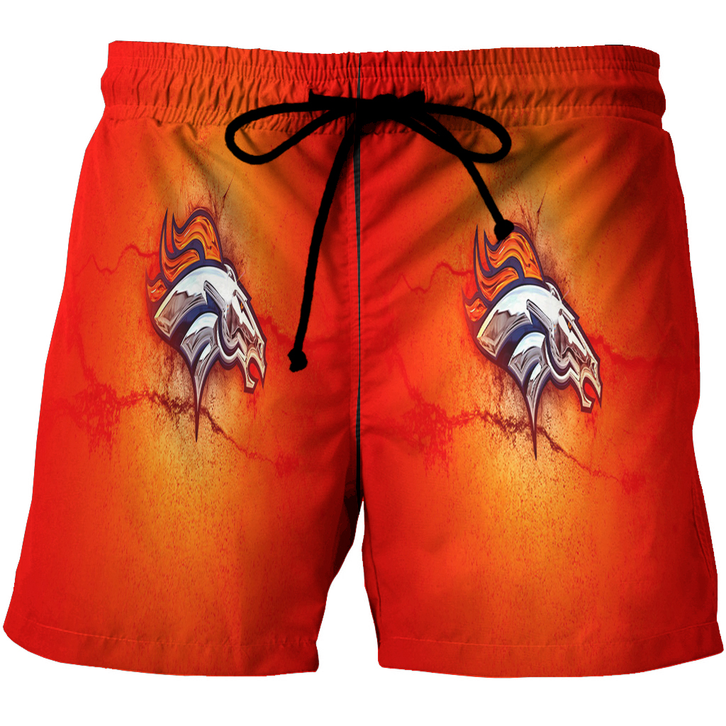 Denver Broncos Emblem V45 3D All Over Print Summer Beach Hawaiian Short