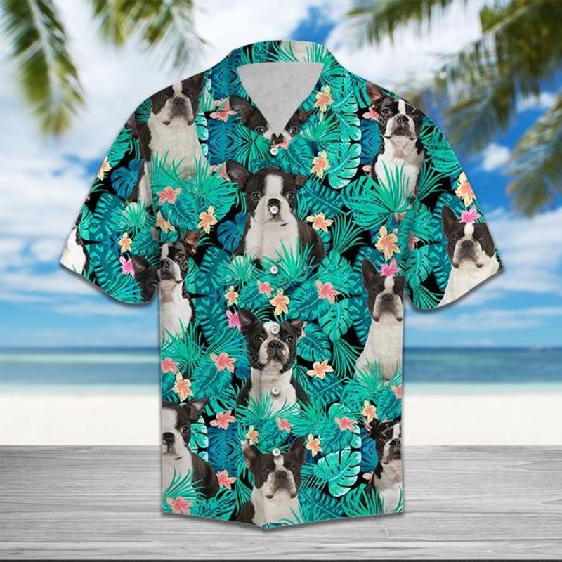 Boston Terrier Blue Awesome Design Unisex Hawaii Shirt For Men And Women Ha95270