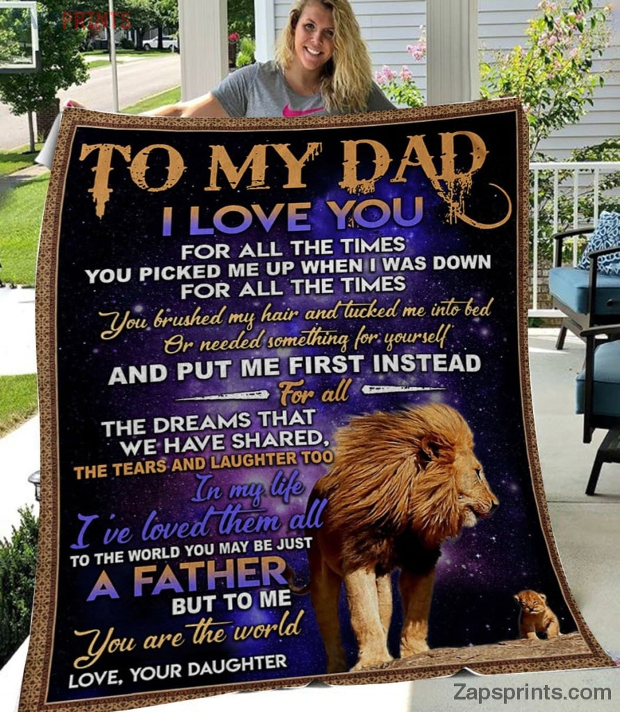 Gift For Dad  – To My Dad – Lion – Put Me First – Blanket