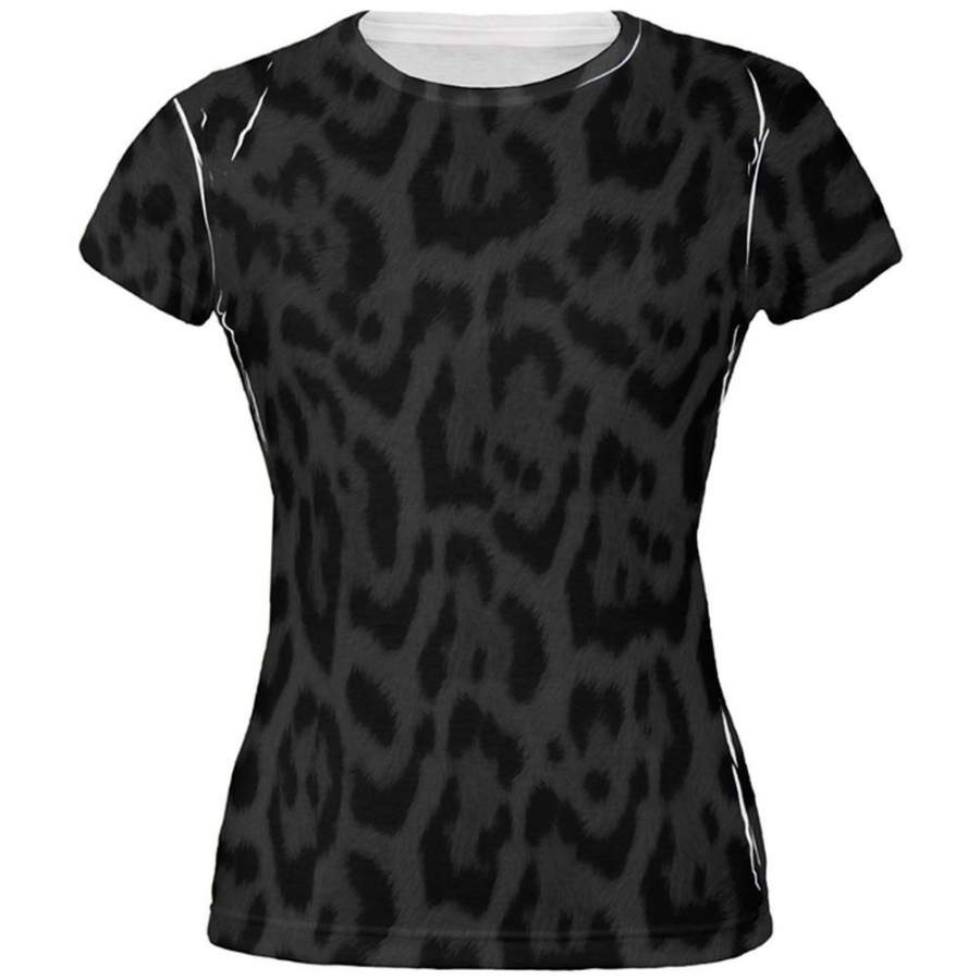 Black Leopard Costume All Over Juniors T-Shirt