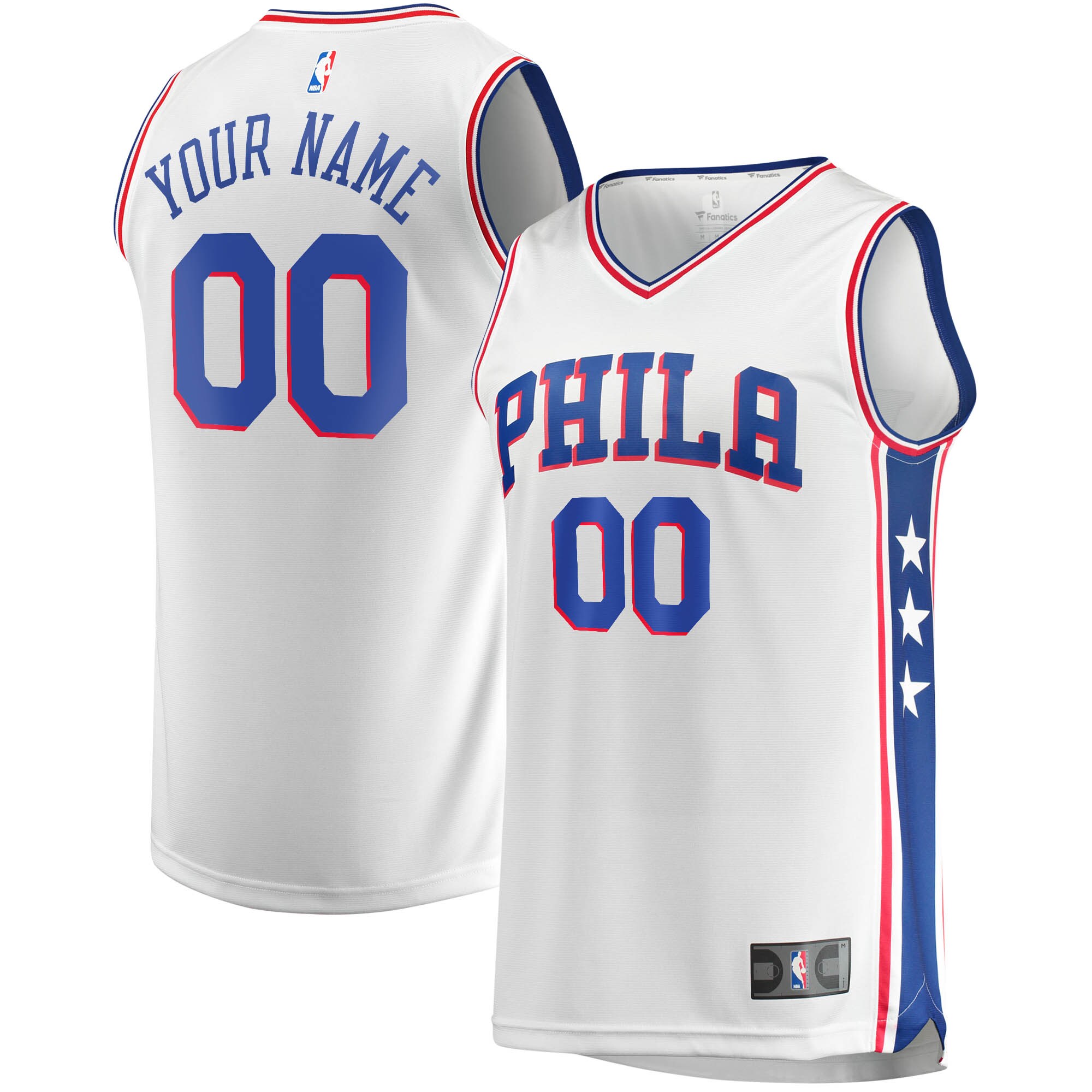 Philadelphia 76ers Branded Fast Break Custom Replica Jersey White – Association Edition