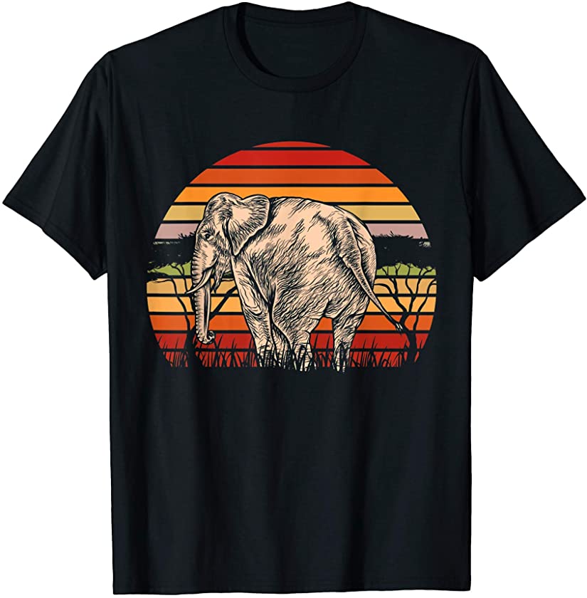 Safari Africa Animal Lover Zoo Keeper Gift Retro Elephant T-Shirt