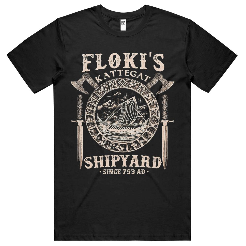 Flokis Shipyard Kattegat Viking Ship And Sword T Shirts