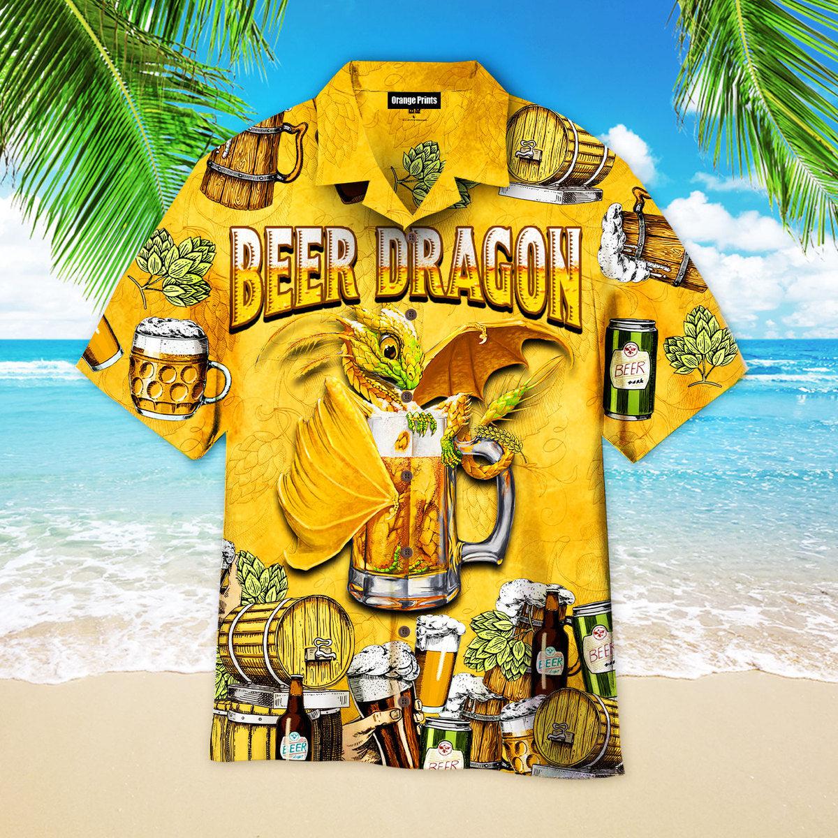 Beer Dragon Drinking Aloha Hawaiian Shirts For Men & For Women | Wt2175