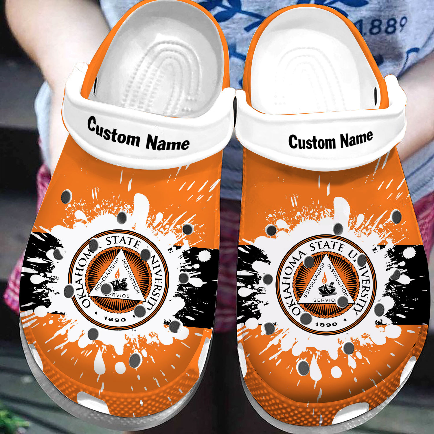 Custom Name Oklahoma State University Clog Shoes #Dh