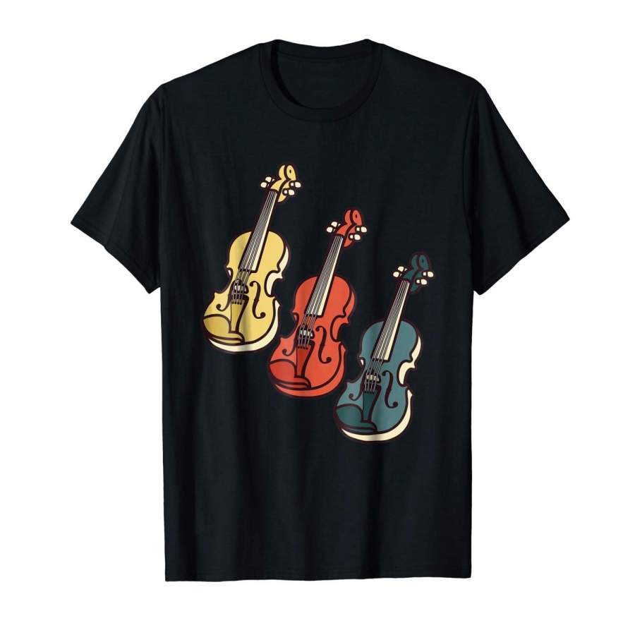 Vintage Retro Violins Shirt Violin Violinist Shirts Gifts Men Graphic T-Shirt