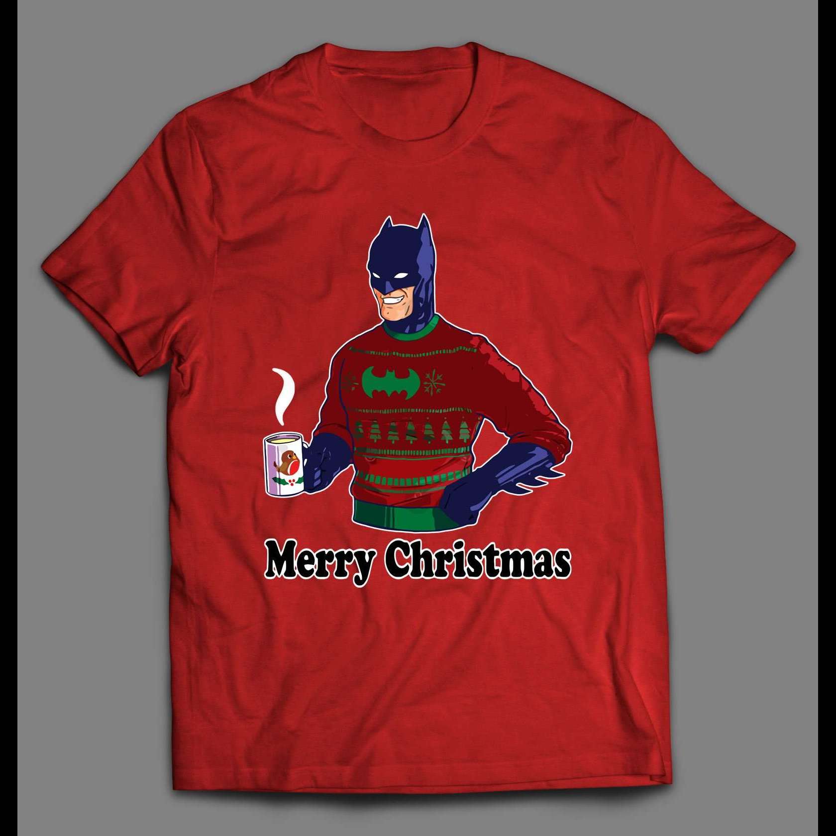 BATMAN WEARING UGLY SWEATER HIGH QUALITY CHRISTMAS SHIRT