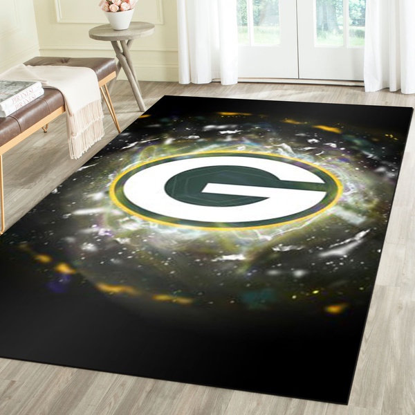 Green Bay Packers Logo Area Rug, Football Team Living Room Bedroom Carpet