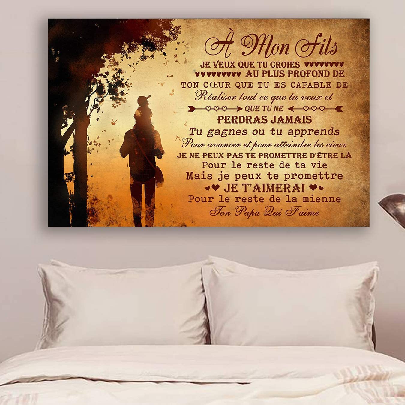 Poster for Room Aesthetic -Command Strips Wall Decor – Hn04 Family Poster – Dad to Son-Never Lose-France