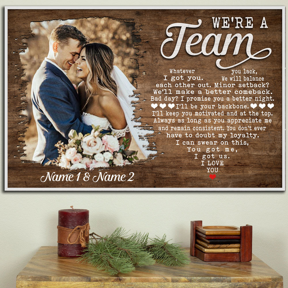 Personalized Anniversary Gift For Him For Her We’Re A Team Poster