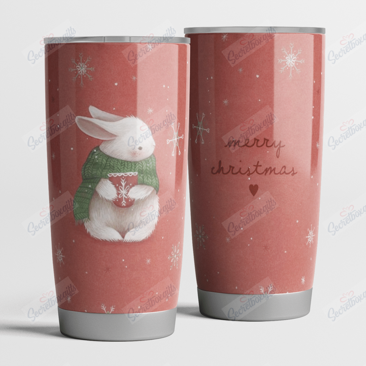 Personalized Merry Christmas Rabbit Gift Nc1611337Cl Stainless Steel Tumbler Travel Customize Name, Text, Number, Image