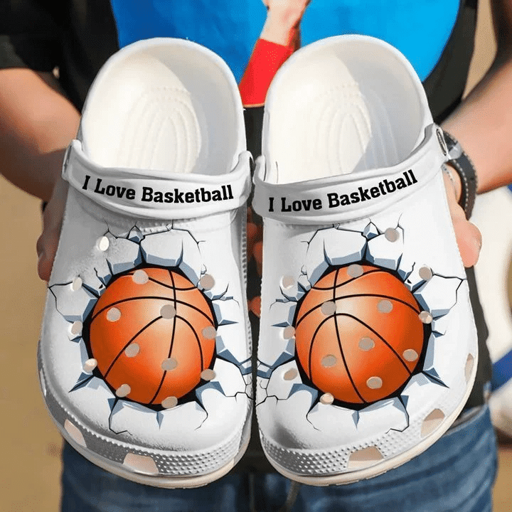 Basketball I Love Classic Clogs Shoes