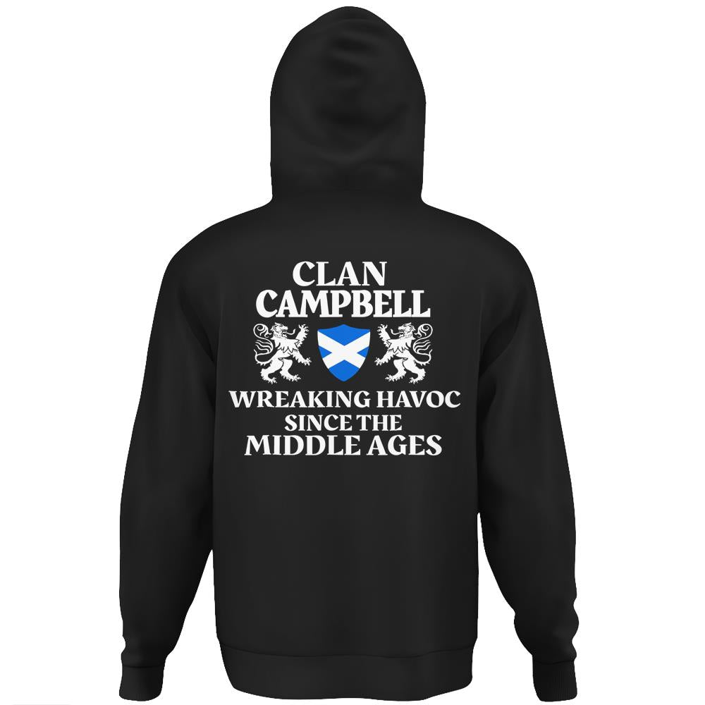 Campbell Scottish Family Clan Scotland Hoodie Print On Back