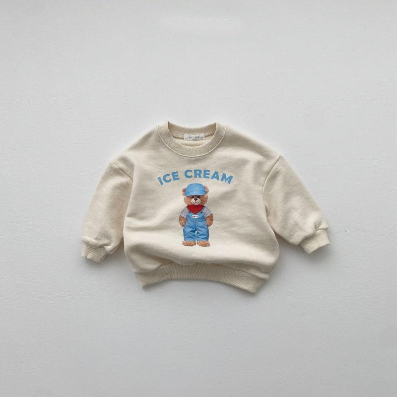 Autumn New Baby Long Sleeve Cartoon Sweatshirts Cute Bear Print Boys Girls Casual Sweatshirt Infant Toddler Cotton Pullover Tops alx