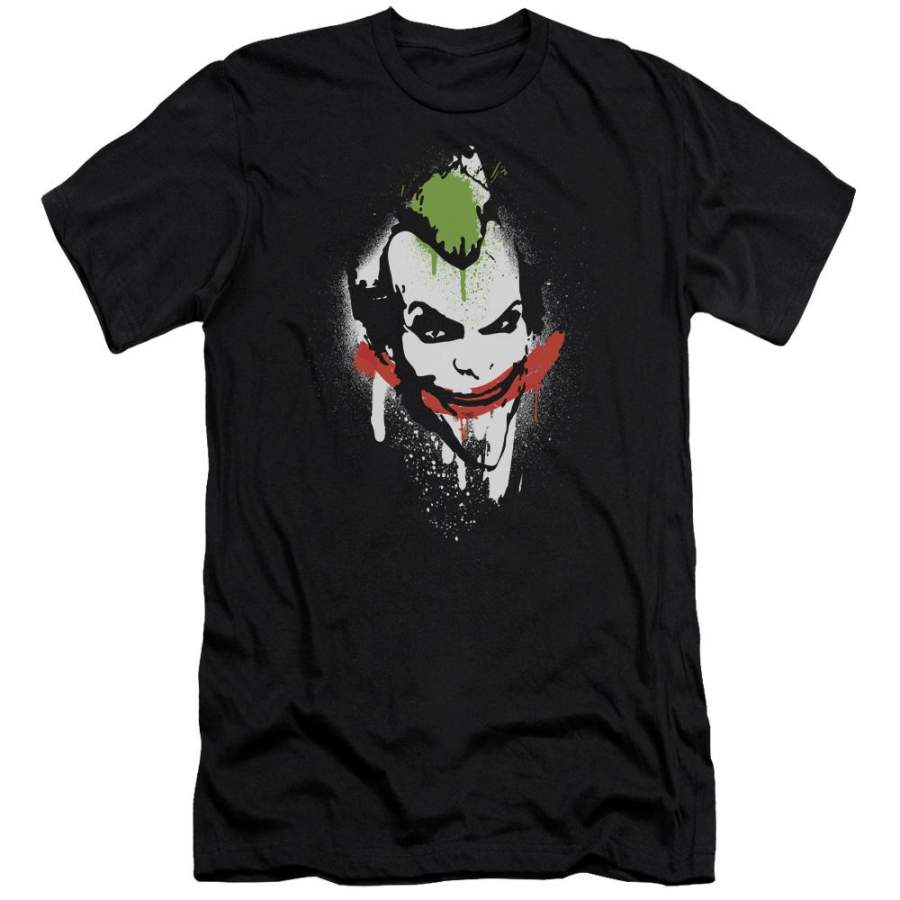 Batman – Arkham Spraypaint Smile Men’s Premium Slim Fit T-Shirt