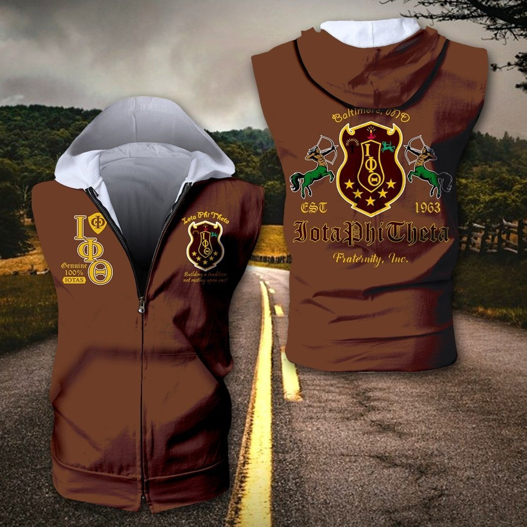 Fraternity Hoodie – Iota Phi Theta Baltimore Zipper Sleeveless Hoodie