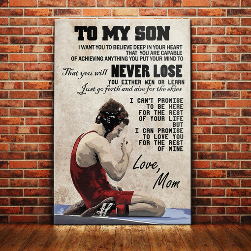 Wrestling To My Son Premium Wall Art Canvas