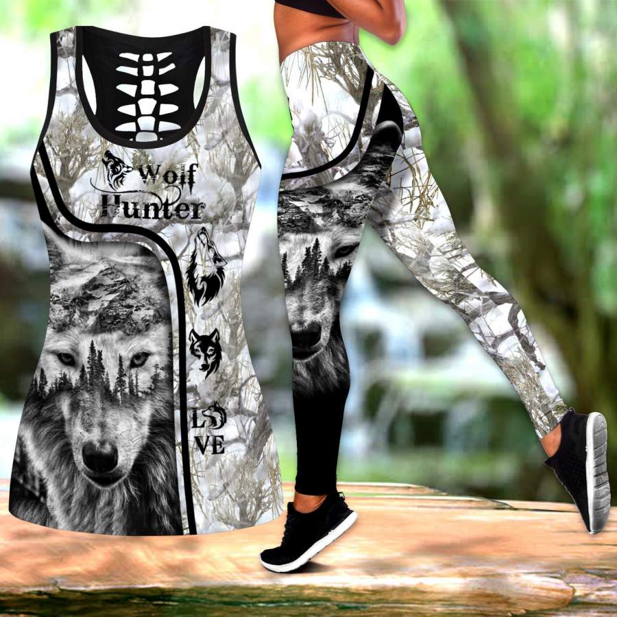 Wolf Hunter 3D Over Printed Legging & Tank top-ML