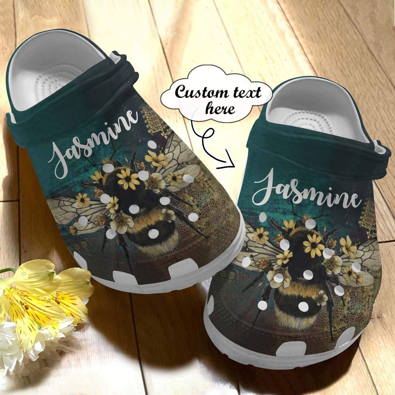 Bee Personalized Clog, Custom Name, Text Magical Bee, Fashion Style For Women, Men, Kid, Print 3D