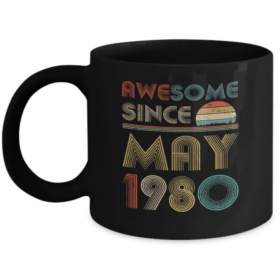 Awesome Since May 1980 Vintage 40th Birthday Gifts Mug